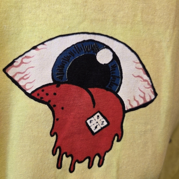 Flatbush Zombies Acid Eyes Tee Men's 2xl Neon Yellow Open Your Mind - Picture 11 of 13